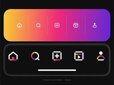 Icon Design: Instagram Icons Refresh design design studio digital art digital illustration graphic design icon icon design icons illustration illustration art illustrations illustrator instagram redesign ui