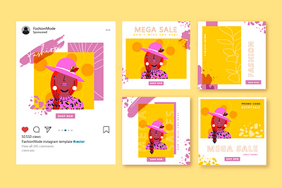 TEMPLATE FASHION 3d animation branding graphic design logo motion graphics ui