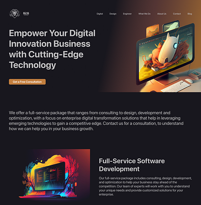 A software development company homepage ui ux website