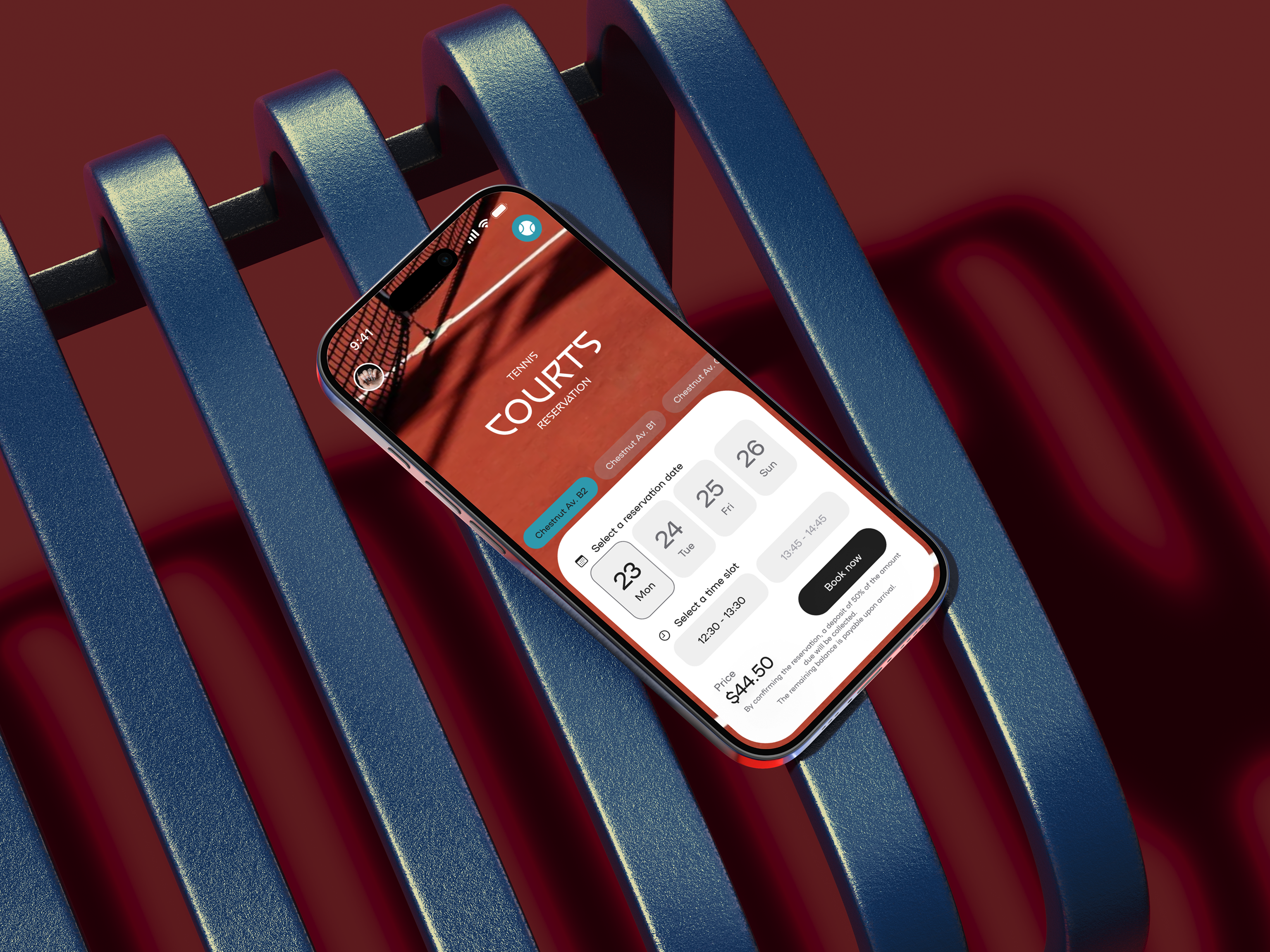 Tennis Courts Reservation App app design booking branding components court design logo reservation sport ui ux