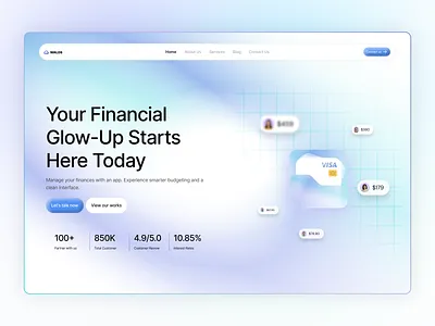 Walos: Hero Section 01 clean dashboard chat design gradient hero landing landing page minimal minimalist painless design saas saas design saas landing page saas product ui web design webiste website design