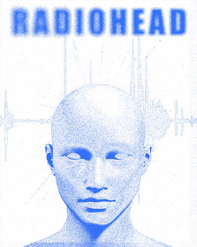 RADIOHEAD cover art design graphic design grungy poster vintage