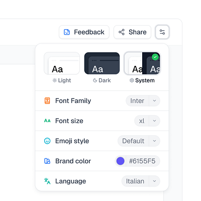 Preferences modal clean dark design dropdown light minimal modal modern settings system ui white