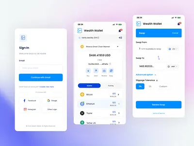 Crypto Wallet App UI Design app app design crypto app design design product design ui user experience user interface ux