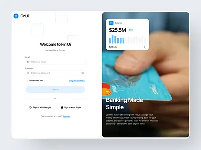 FinUi , Modern Banking Onboarding Experience designing figma landing page ui ui design uiux design uiux designing ux ux design welldux