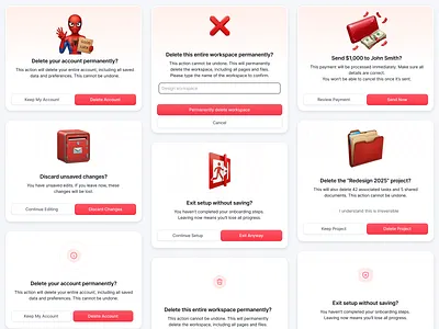 Confirmation Dialog UI buttons chicken box confirm dialog confirmation confirmation dialog confirmation dialog mui confirmation dialog ui confirmation dialog ux confirmation dialogs destructive actions dialog box headline irreversible action pop up interface ux writing warning alert box