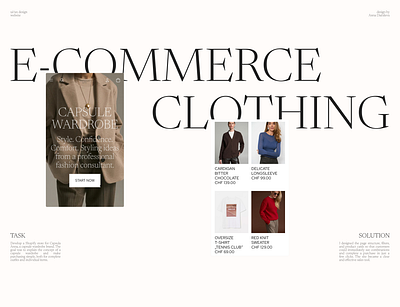 E-commerce / Clothing checkout clothing shop design development site e commerce graphic design minimal design online store product page shopify shopping cart site website