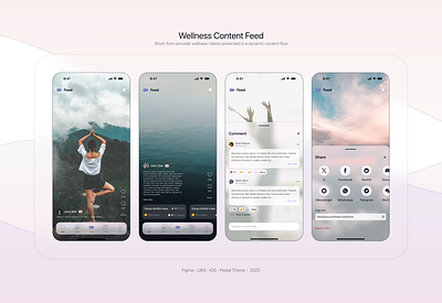 Wellness Video Feed clean design content content feed feed inspiration minimal minimalistic mobile pastel short video tiktok ui ux video video feed wellness