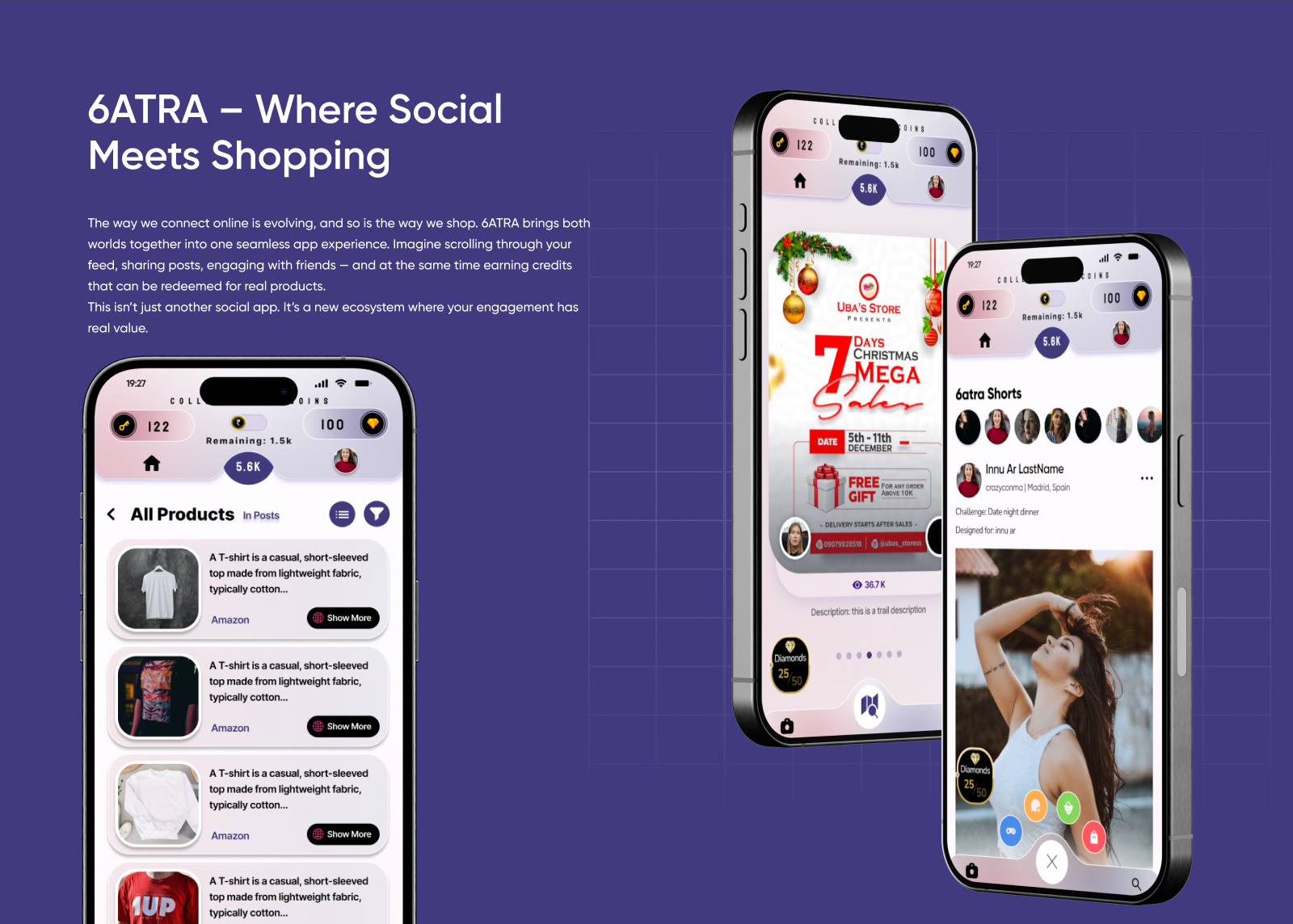 Apptechies | 6ATRA – Social Shopping App UI/UX Design appdesign appdevelopment shoppingapp social media socialapp uiuxdesign userexperience userinterface webdevelopment