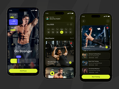 Fitness Mobile App UI Design app app design app interfaces application charts clean fitness fitness dashboard fitness tracker fitness website gym website healthcare mobile app mobile app design modern app ui modern ui ui ui ux wellness workout tracker