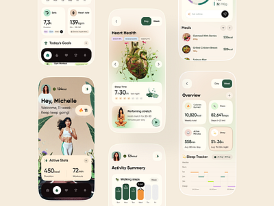 Holistic Health & Fitness Tracking App app app design design fitness fitness app health mobile mobile app nutrition ui ux wellness yoga