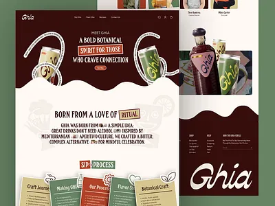 Ghia - Professional Bold Beverage Website Design - About Us Page ui