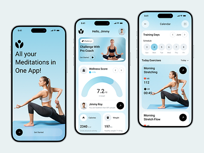 Workout & Fitness Tracking App app design clean daily activity exercise fitness fitness app fitness tracker fitness ui health healthcare medicine mobile app nutrition tracker training uiux wellness workout workout app yoga