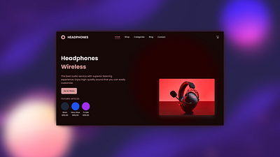 HEADPHONE WEB SITE dark theme e commerce headphones modern design product page ui ux web design