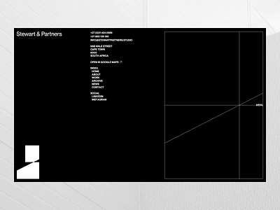 Stewart & Partners animation architects architecture black cape town contact grid logo animation malvah menu south africa studio website ui ux web design website white