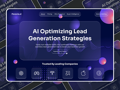 AI-Powered Lead Generation Website UI ai figmadesign gradientui interfacedesign landingpage moderndesign saasdesign uidesign uxuidesign webdesign websitedesign