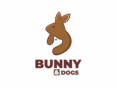 BUNNY AND DOG app branding bunny design dog dual meaning graphic design icon logo ui