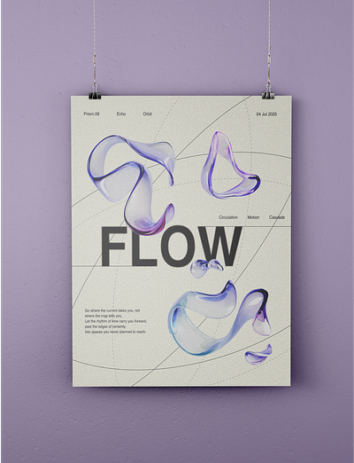 Flow graphic poster 3d design graphic design poster typography poster ui