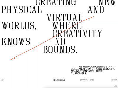 KODE Immersive cape town creative editorial design experimental design hover animation hover interaction interactive interactive website malvah south africa type animation typography typography animation ui ux web design