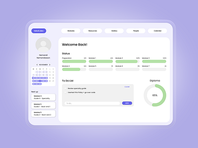 Desktop UI | Student Dashboard