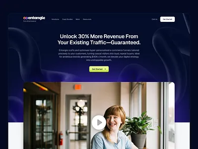Entangle - Landing Page Exploration 3d agency blue colorful fun gradient landing marketing minimal page paid ads playful white