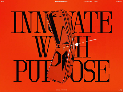 KODE Immersive 3d 3d animation animation creative experimental hero design home page hover animation hover interaction immersive interactive landing page logo 3d malvah motion graphics serif typography ui ux web design