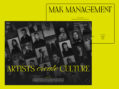 MAK Management pt.01 art direction bold clean design layout page typography ui user interface web website