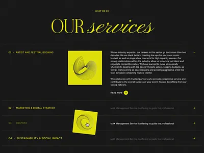 MAK Management pt.03 art direction black branding design layout music typography ui web website