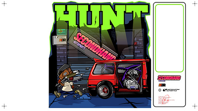 HUNTER SECONDHAND AUTOPARTS automototif autoparts car club design garage graphic graphic design hunt illustration logo modification motorcycle secondhand team vector