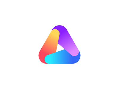 A, Delta, Triangle a letter abstract brand identity business colorful delta icon letter logo mark modern symbol tech triangle