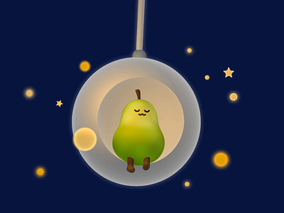 Sleeping Pear 🍐 3d animation 3d design 3d model character design cozy cute interactive kawaii lights night pear sleeping spline spline 3d spline design