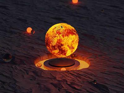 Fire particles 3d animation ball blender fire fireball graphic design liquid motion graphics orange particles red rock sun