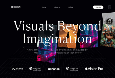 Visuals Beyond Imagination – Website Hero Section
