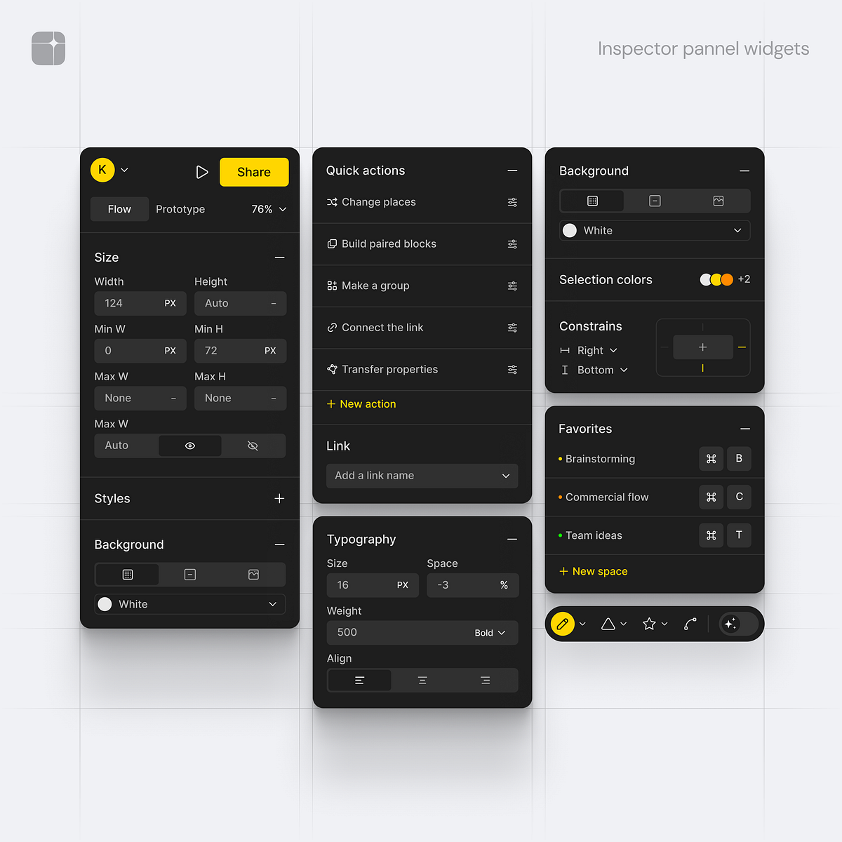 Inspector Panel Widget – UI Concept