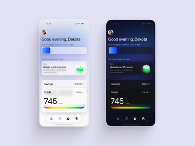Finance companion ai dark finance glass ios ios26 light mobile app