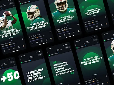 Sport brand social media action america american betting branding football graphic design instagram interface media network nfl players ragby social sports templates ui