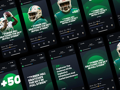 Sport brand social media action america american betting branding football graphic design instagram interface media network nfl players ragby social sports templates ui