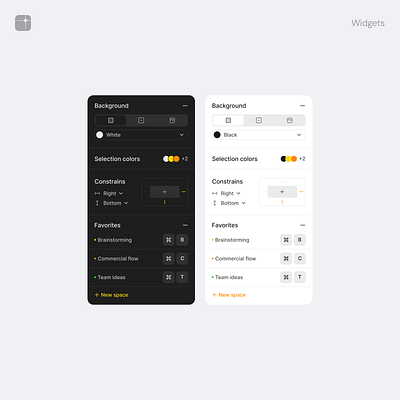 Inspector Widget – Light and Dark UI Concept clean dark design dual mode interface design light themes ui user interface ux widget widget design