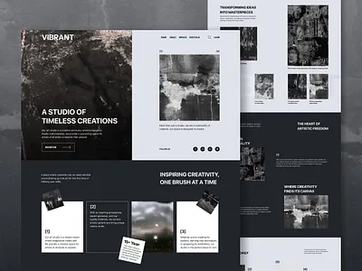 🎨 VIBRANT – Artwork Studio Landing Page ancient art artist artwork character design exhibition gallery history homepage landing page museum roman sculpture statue ui web web design webdesign website