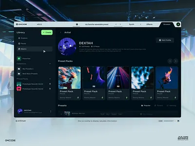 Synthesizer - Artist Page ai artist audio plugin daw hub music musician prompt sampler splice synthesizer teenage engineering vst