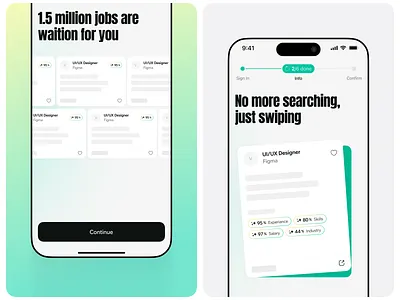 AI-Powered Job Search – Mobile UI ai app career app clean design ios job mobile mobile app search ui user interface ux