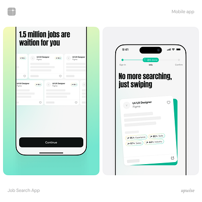 AI-Powered Job Search – Mobile UI ai app career app clean design ios job mobile mobile app search ui user interface ux