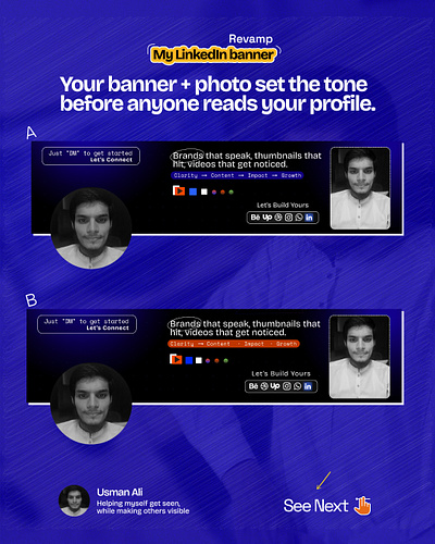 Carousel Designs for Profile Revamp adobe illustrator branding graphic design linkedin banner linkedin profile revamp personal branding
