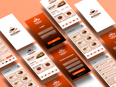 Grilladio Restaurant branding graphic design ui