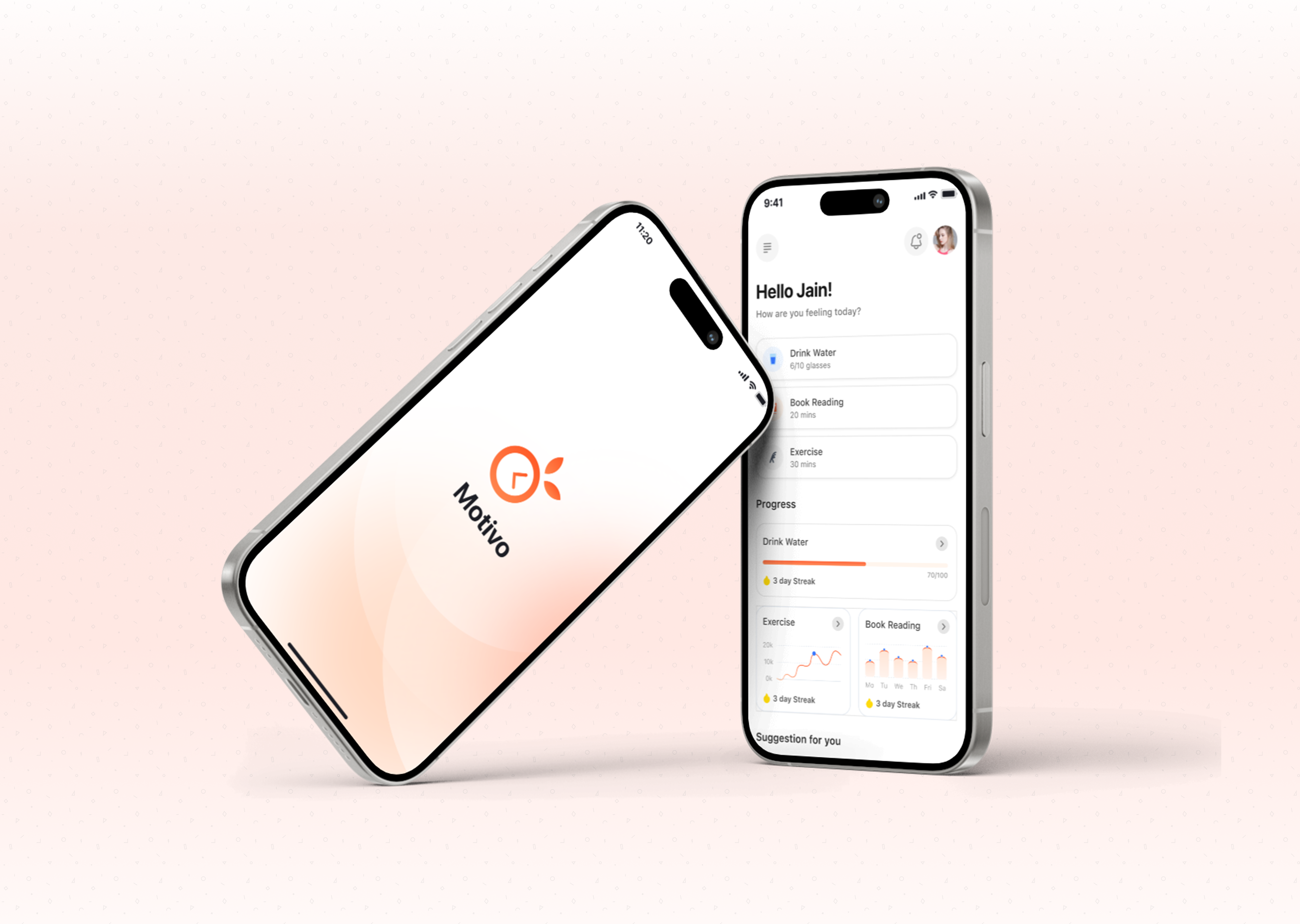 Motivo – Smart Habit Tracking App appdesign dailyhabits habittracker minimaldesign mobileappdesign modernui motivationapp onboardingui productdesign smartapp uiuxdesign
