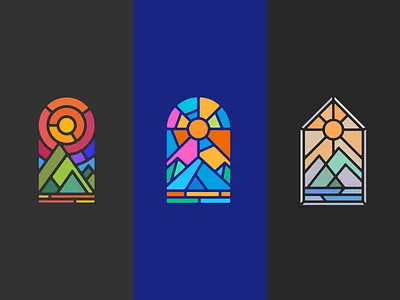Stained glass logos brand branding design elegant glass graphic design logo logo design logo designer logodesign logodesigner logotype minimalism minimalistic modern mosaic stained stained glass