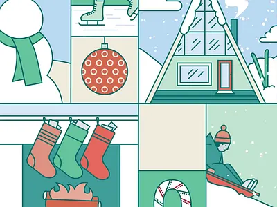 Vignette Christmas Animation animat christmas christmas animation christmas card holiday holiday card holiday cards illustration motion graphics vector winter