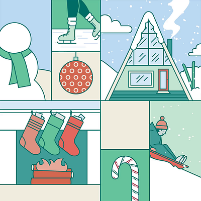 Vignette Christmas Animation animat christmas christmas animation christmas card holiday holiday card holiday cards illustration motion graphics vector winter