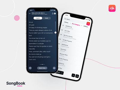 SongBook Lyrics App adobe xd design figma ios mobile mobile app music app songbook ui