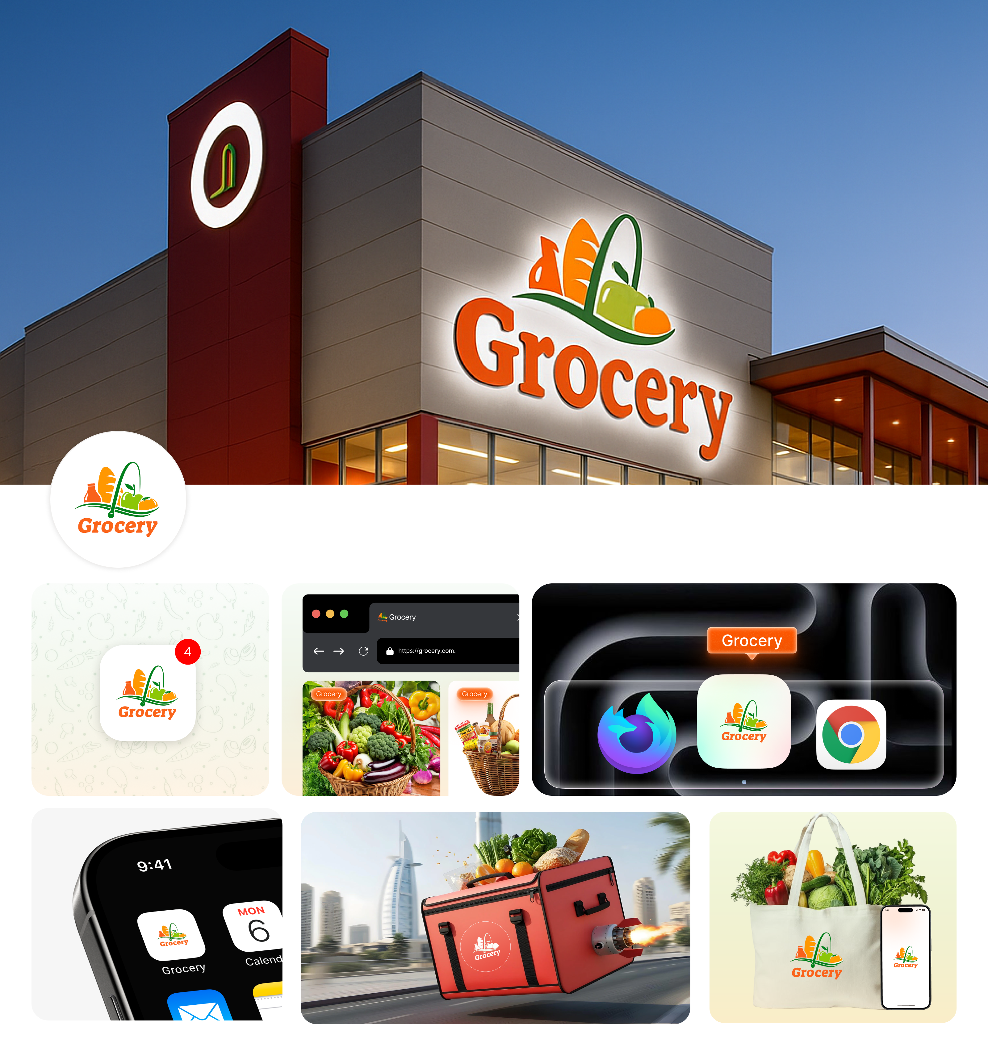 Grocery eCommerce Branding cart design clean branding ecommerce app ecommerce design food delivery grocery app grocery branding grocery ecommerce grocery store app mobile app design modern logo online shopping shopping app ui design uiux ux design